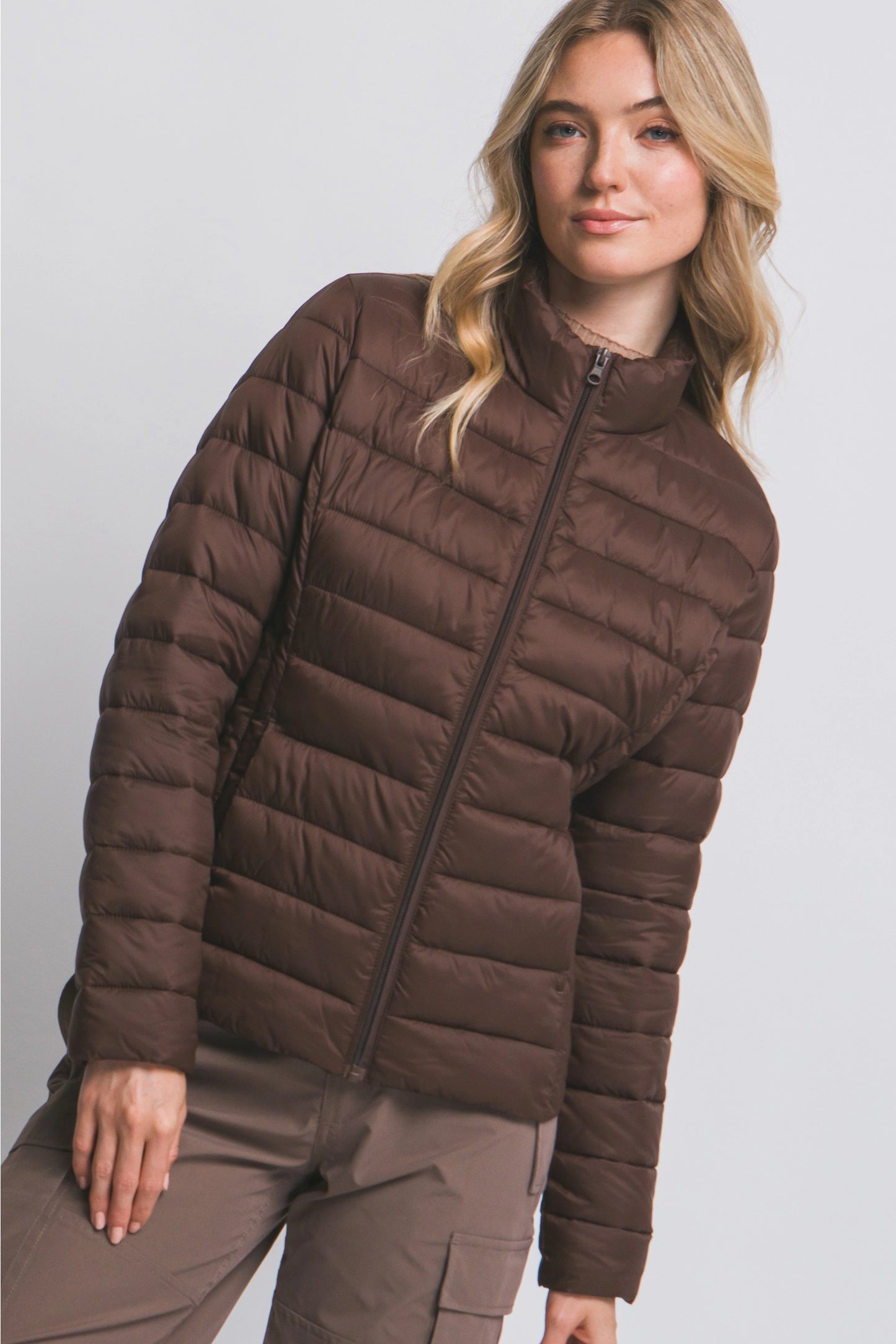 Ultra Lightweight Pacable Padded Thermal Zip Up Jacket