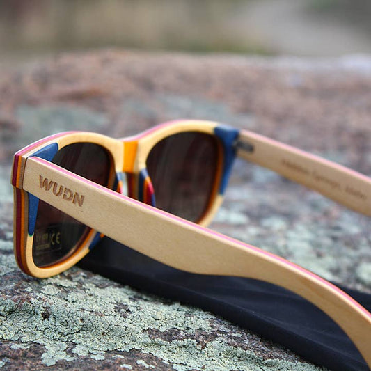 Wholesale Recycled Skatedeck Sunglasses - Kickflip Natural
