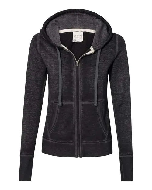 J. America - Women's Zen Fleece Full-Zip Hooded Sweatshirt
