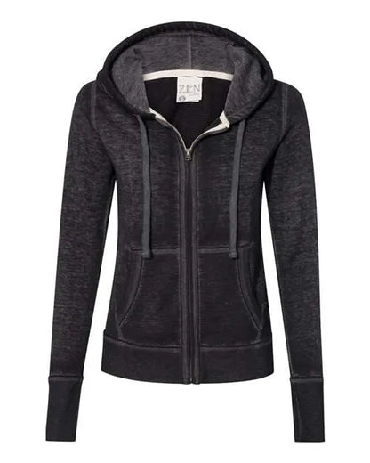 J. America - Women's Zen Fleece Full-Zip Hooded Sweatshirt