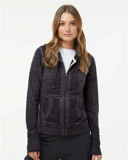 J. America - Women's Zen Fleece Full-Zip Hooded Sweatshirt