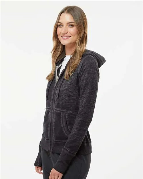 J. America - Women's Zen Fleece Full-Zip Hooded Sweatshirt