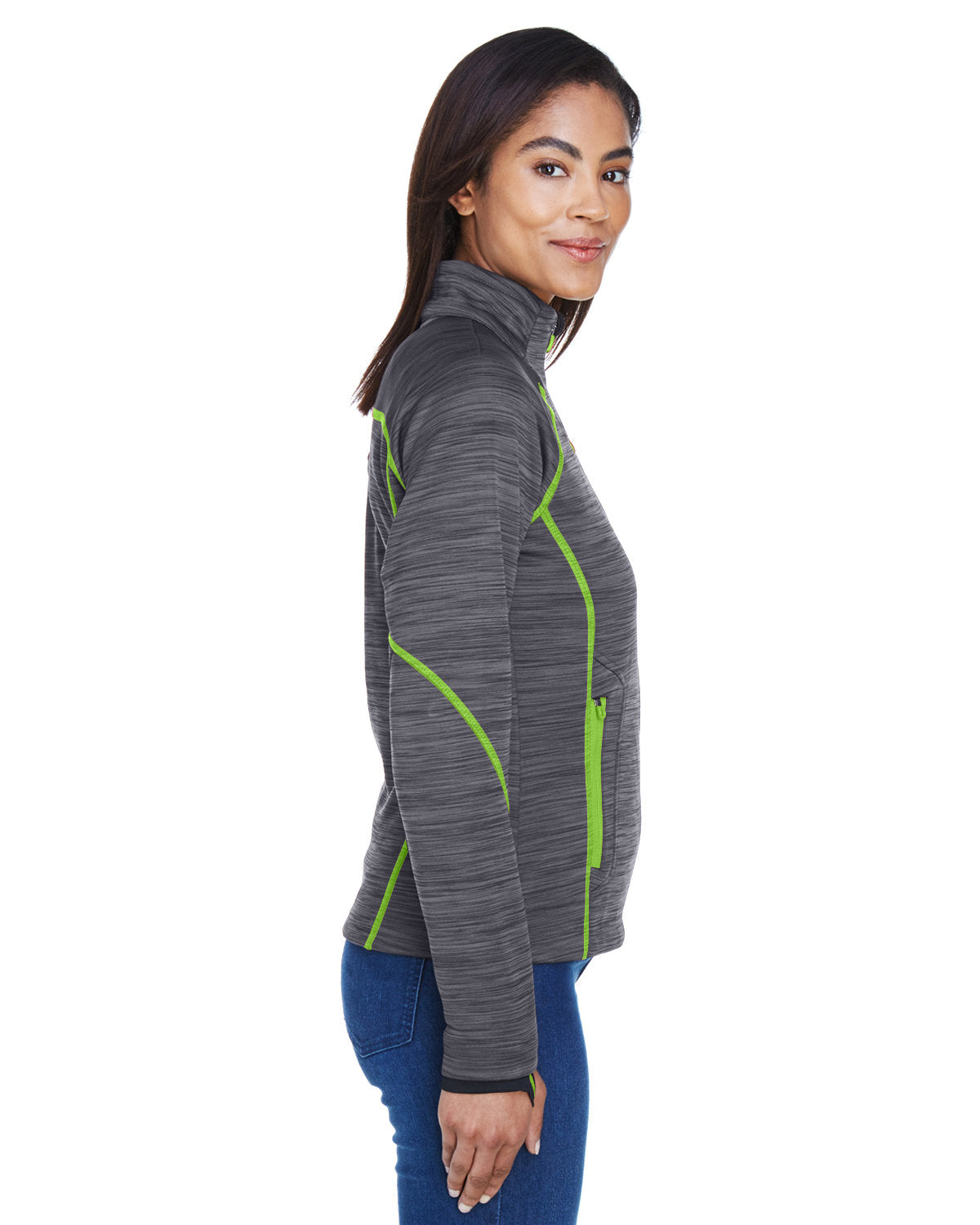 NORTH END - Ladies' Flux Mélange Bonded Fleece Jacket