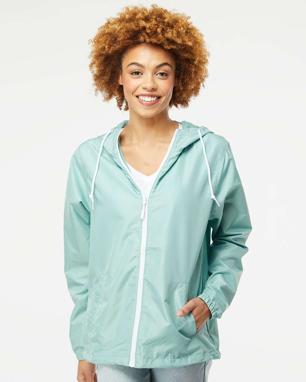Independent Trading Co. EXP54LWZ — Aqua/ White Zipper