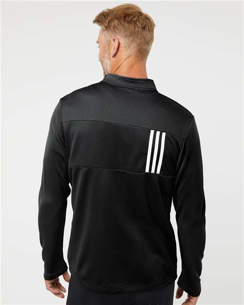 ADIDAS - 3-Stripes Double Knit Quarter-Zip Pullover