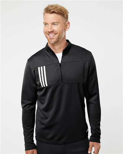 ADIDAS - 3-Stripes Double Knit Quarter-Zip Pullover