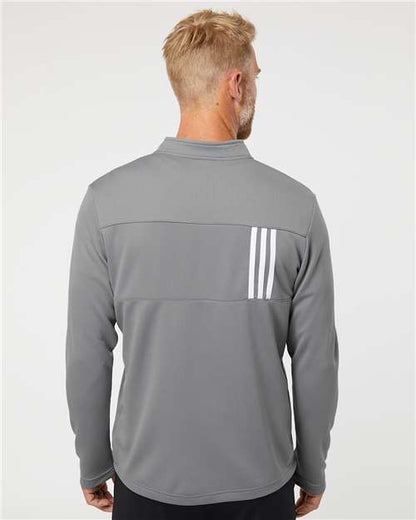 ADIDAS - 3-Stripes Double Knit Quarter-Zip Pullover