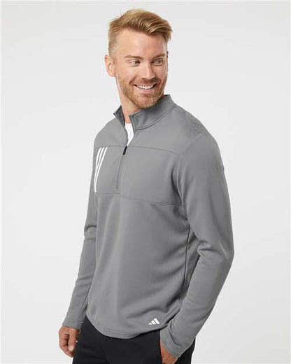 ADIDAS - 3-Stripes Double Knit Quarter-Zip Pullover