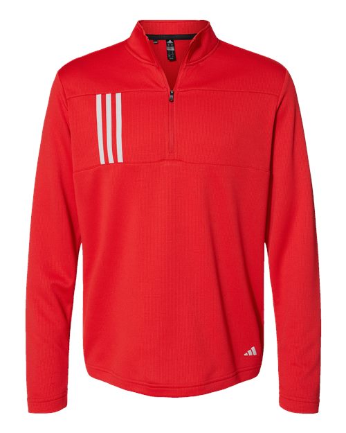 ADIDAS - 3-Stripes Double Knit Quarter-Zip Pullover