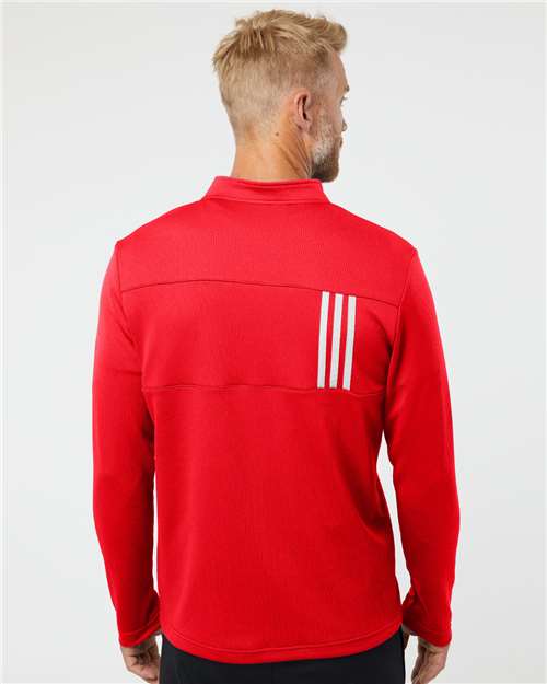 ADIDAS - 3-Stripes Double Knit Quarter-Zip Pullover