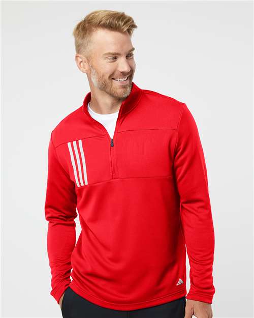 3-Stripes Double Knit Quarter-Zip Pullover