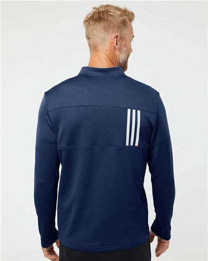 ADIDAS - 3-Stripes Double Knit Quarter-Zip Pullover
