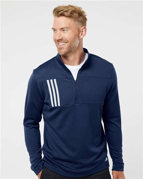 3-Stripes Double Knit Quarter-Zip Pullover