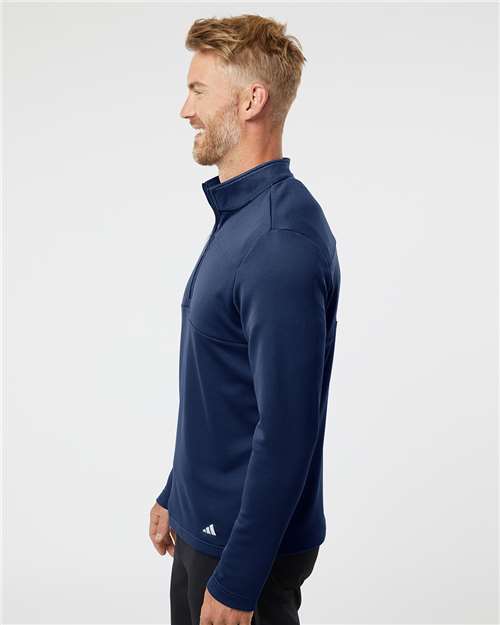 ADIDAS - 3-Stripes Double Knit Quarter-Zip Pullover