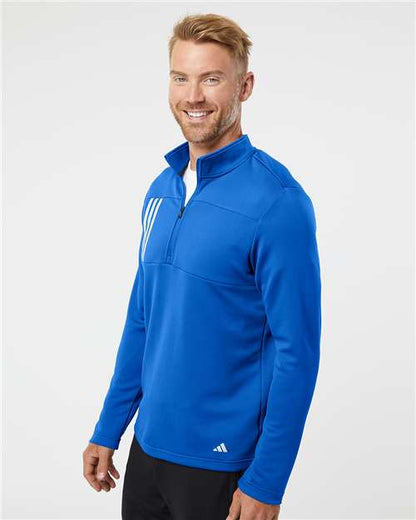 ADIDAS - 3-Stripes Double Knit Quarter-Zip Pullover
