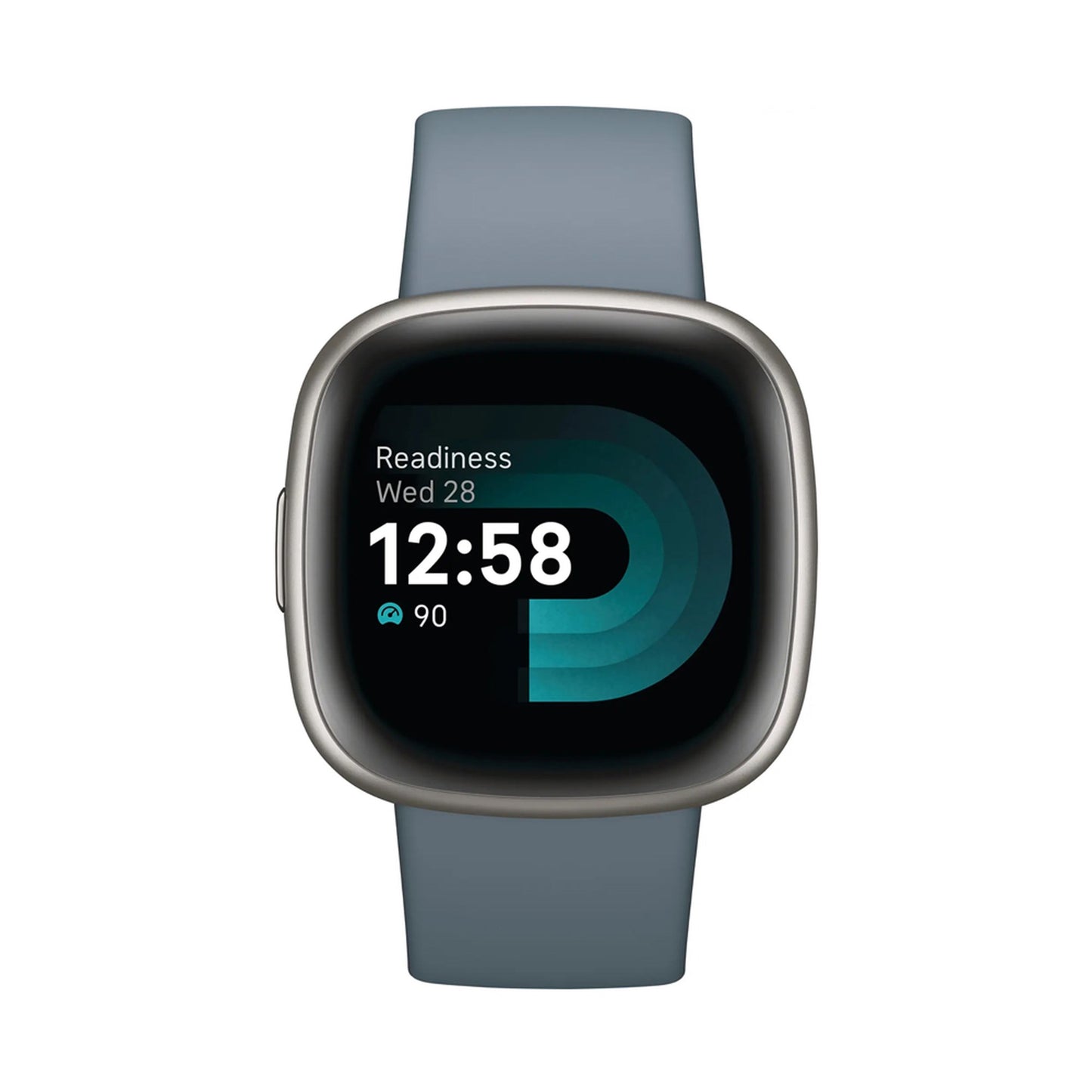 Fitbit Versa 4 Smartwatch - Waterfall Blue/Platinum Aluminum