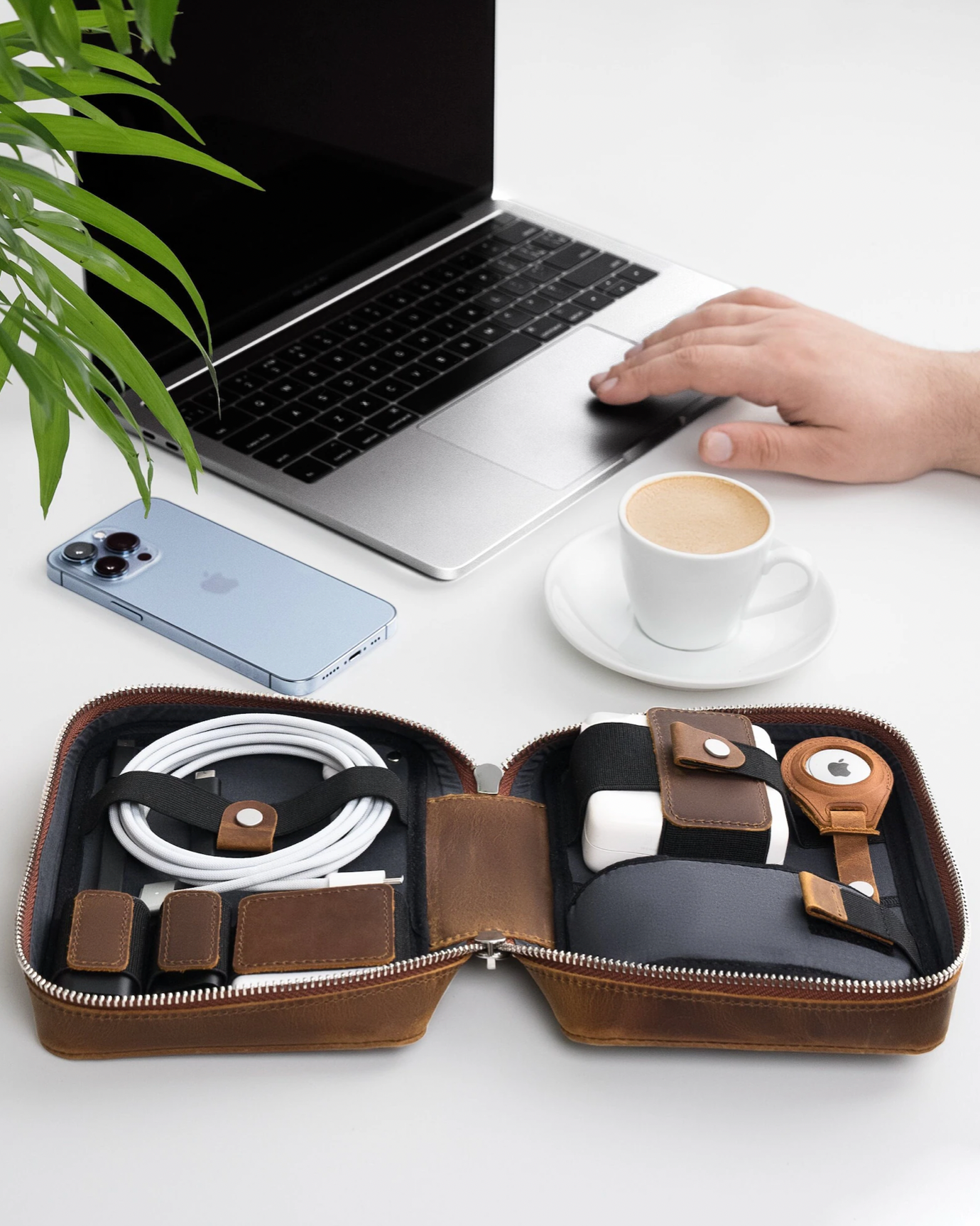 Leather Cable Organizer Bag 1