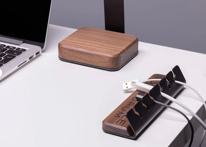 Wood and Metal Desktop Cable Management