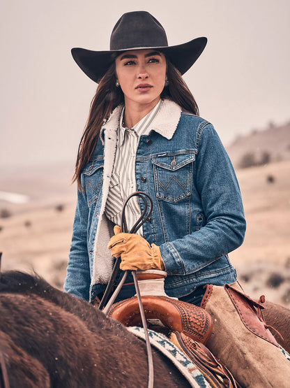 Wrangler - Women's Sherpa Lined Denim Jacket
