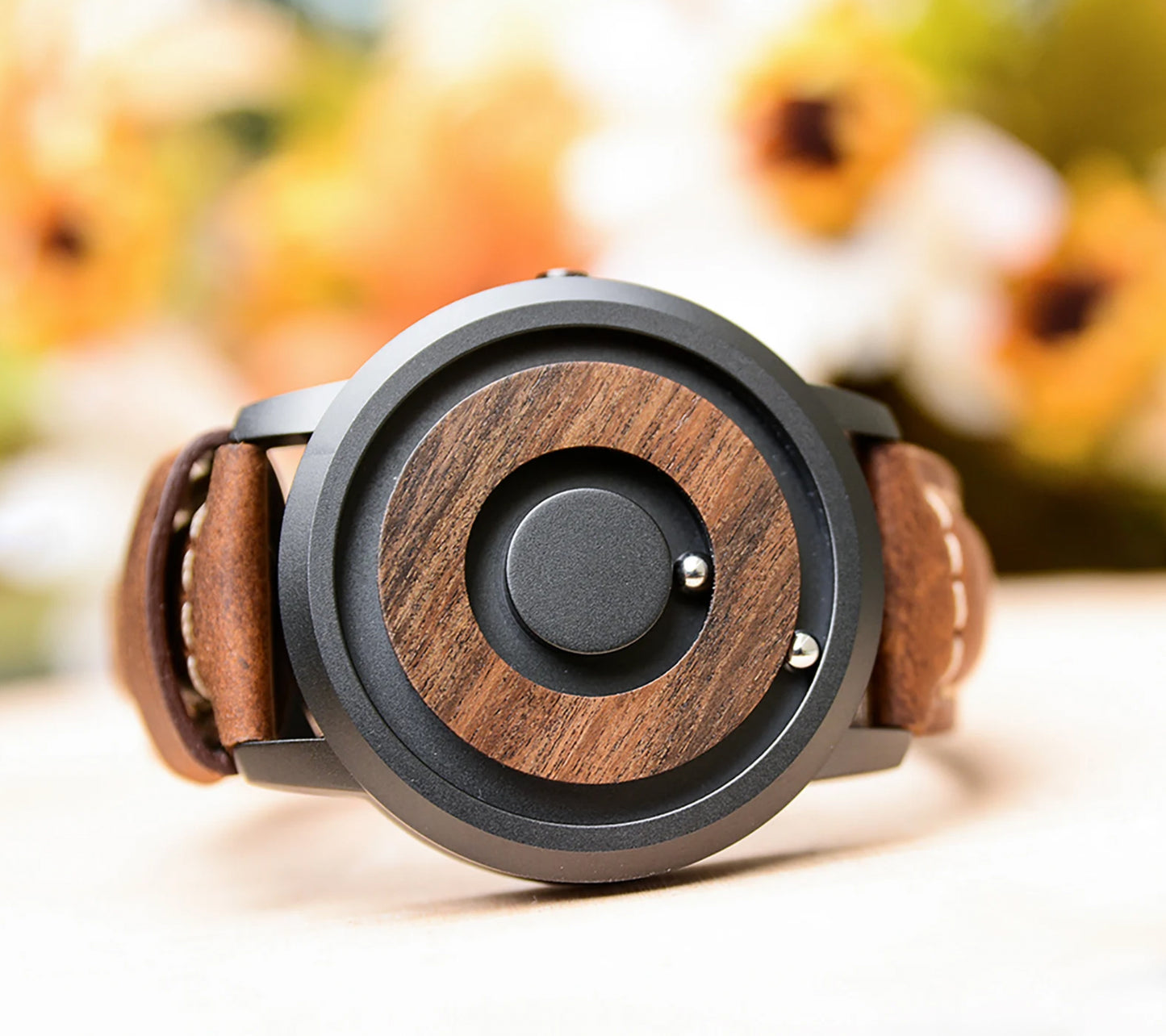 HANDLESS - Minimalist Magnetic Bearing Wood Watch