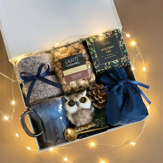 Holiday Gift Basket with Cozy Socks & Seasonal Delights