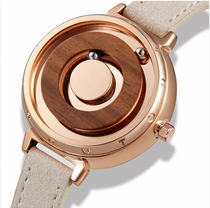 HANDLESS - Minimalist Magnetic Bearing Wood Watch