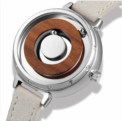 HANDLESS - Minimalist Magnetic Bearing Wood Watch