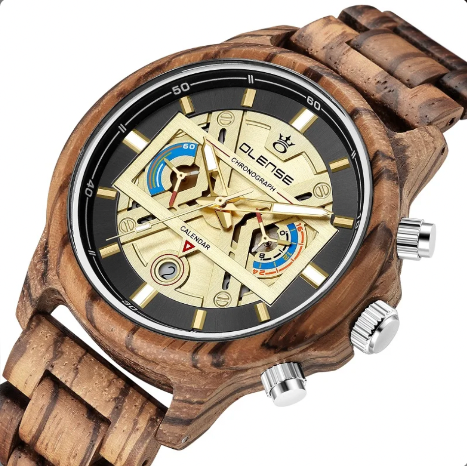 BONES - Chronograph Quartz Watch Wood