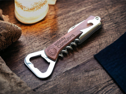 Wood Bottle and Wine Opener