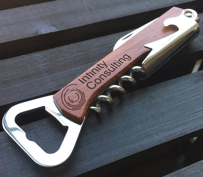 Wood Bottle and Wine Opener