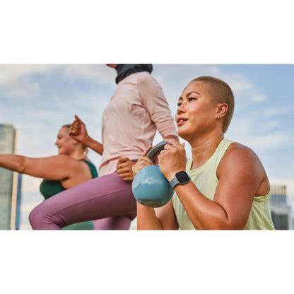 Fitbit Versa 4 Smartwatch - Waterfall Blue/Platinum Aluminum