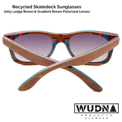 Wholesale Recycled Skatedeck Sunglasses - Jetty Ledge Brown