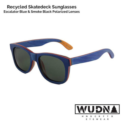 Wholesale Recycled Skatedeck Sunglasses - Escalator Blue