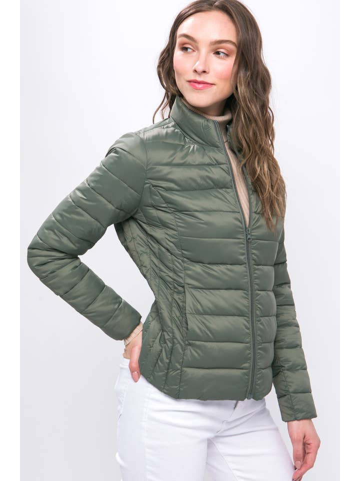Wholesale ,.._ SI-17503 Ultra Lightweight Padded Thermal Zip Up Jacket
