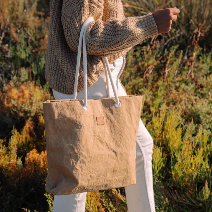 Pure Cord Shopper, Reusable Vegan Leather Tote Bag