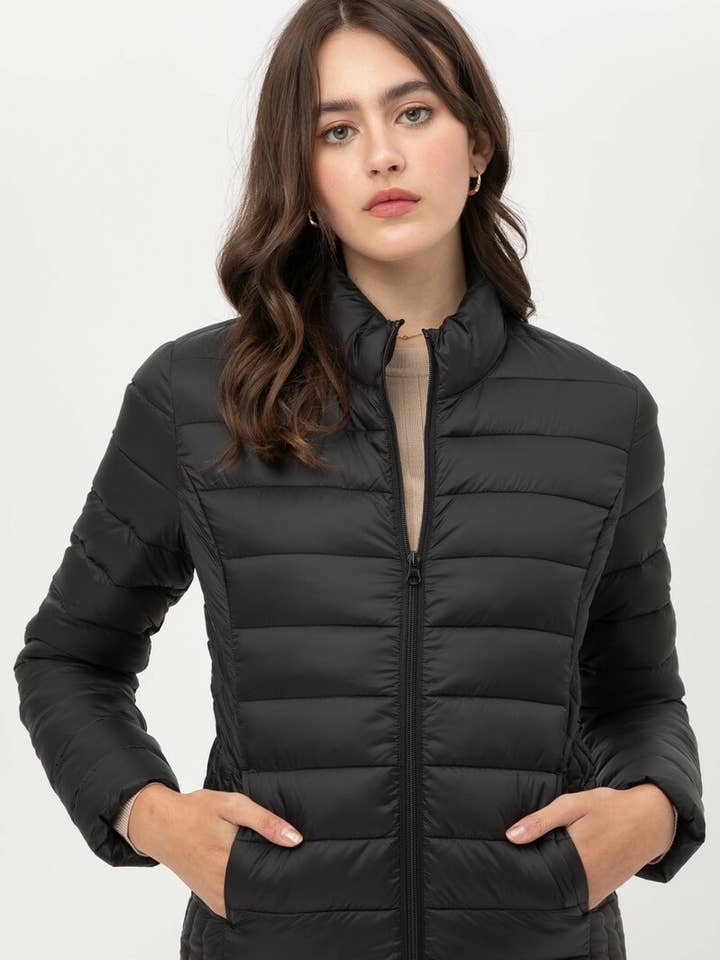 Wholesale ,.._ SI-17503 Ultra Lightweight Padded Thermal Zip Up Jacket