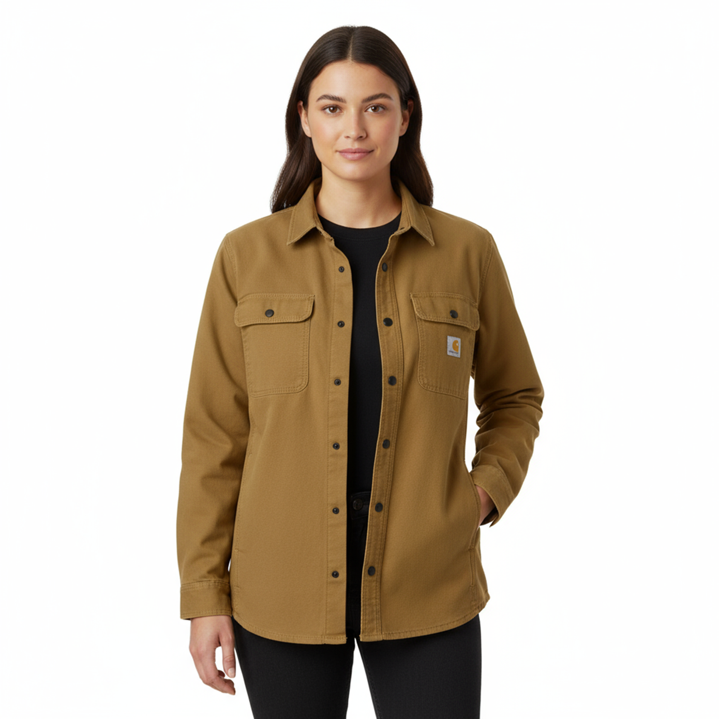 Carhartt® - Rugged Flex Relaxed Fit Canvas Fleece-Lined Shirt Jacket