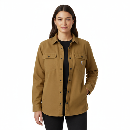 Carhartt® - Rugged Flex Relaxed Fit Canvas Fleece-Lined Shirt Jacket
