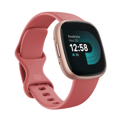 Fitbit Versa 4 Smartwatch - Waterfall Blue/Platinum Aluminum