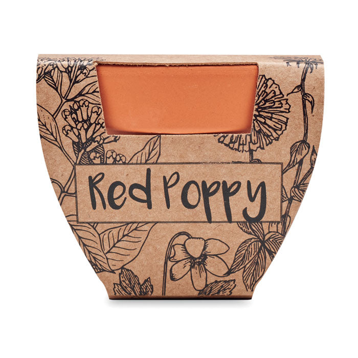 RED POPPY - Terracotta pot 'poppy'