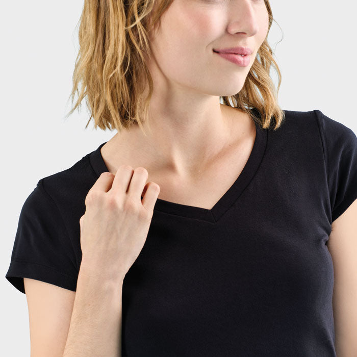 MOON - Women's V-Neck Cotton T-Shirt