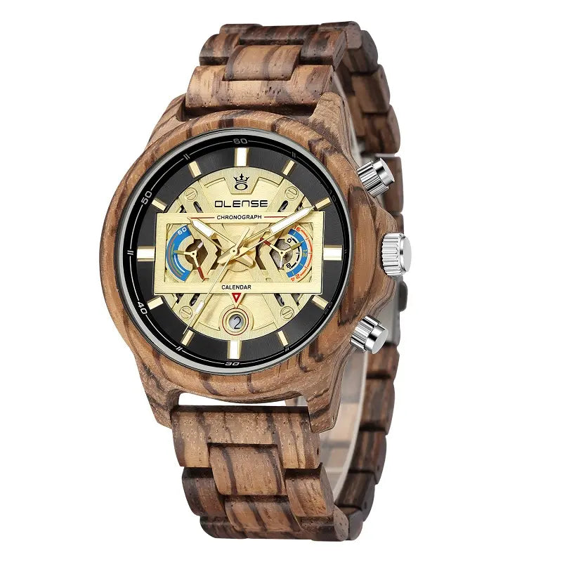 BONES - Chronograph Quartz Watch Wood