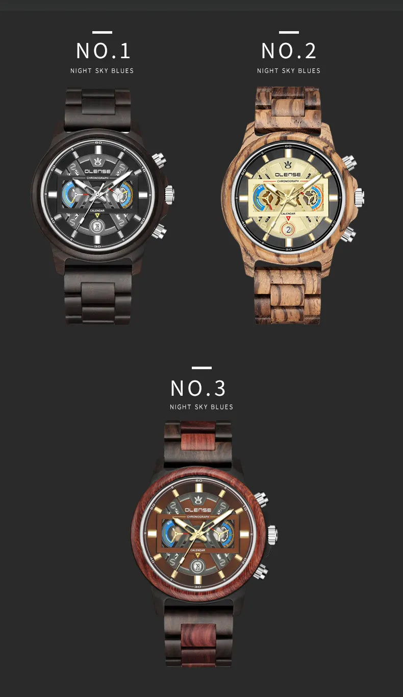 Bone Color Face Watch BONES - Chronograph Quartz Watch Wood – The Goods