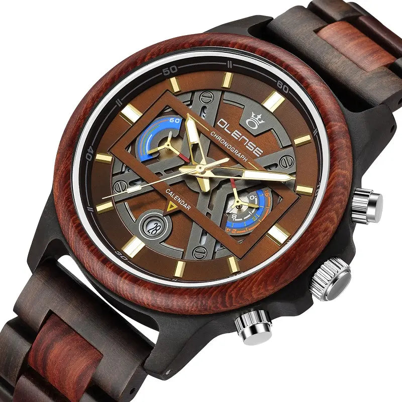 Bone Color Face Watch BONES - Chronograph Quartz Watch Wood – The Goods