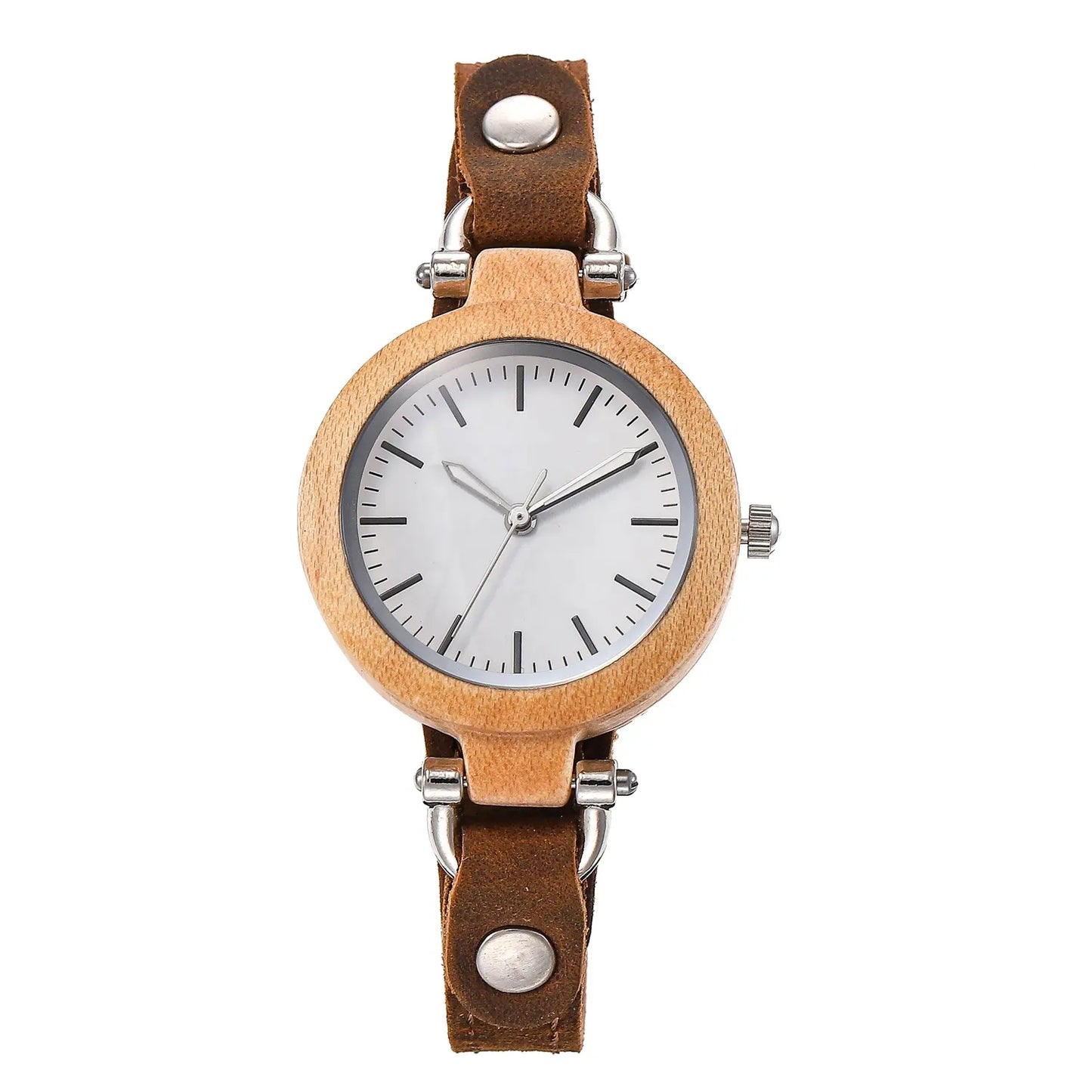 INGRAINED - Women's Luxury Wood Watch with Leather Strap