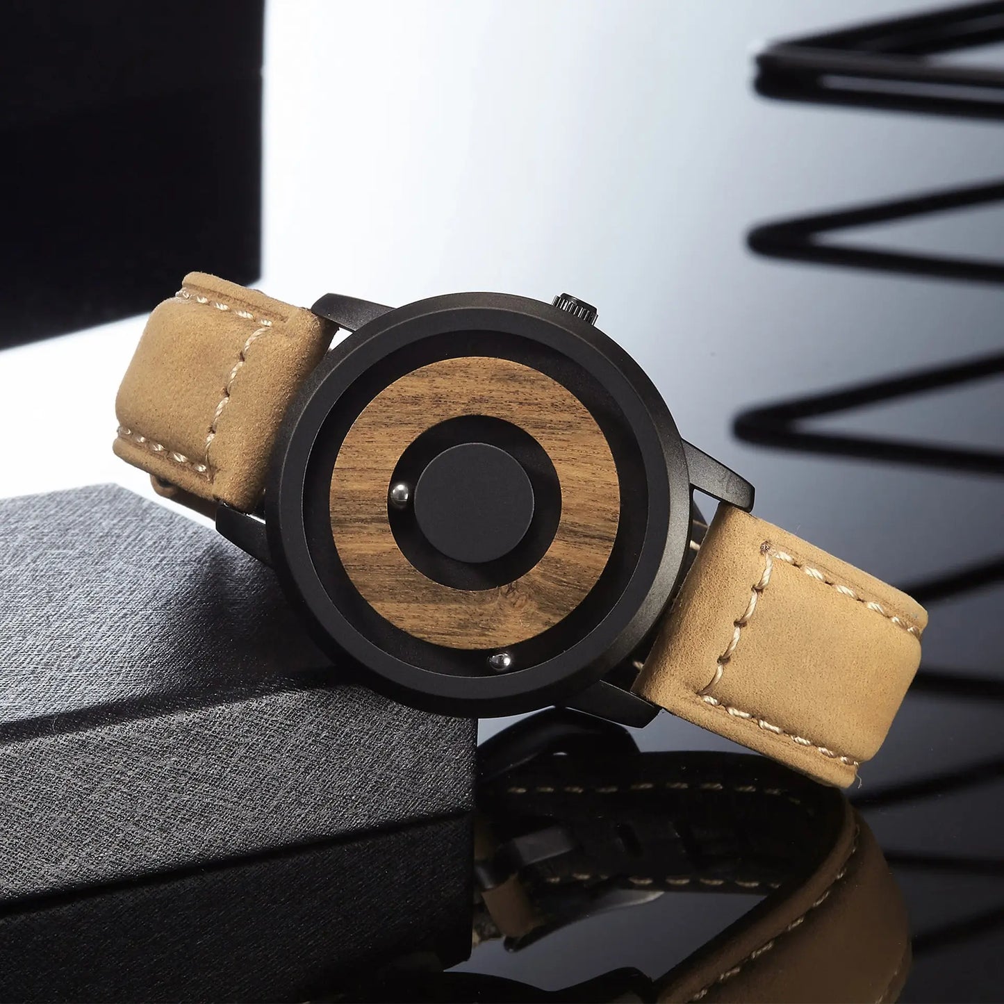 HANDLESS - Minimalist Magnetic Bearing Wood Watch