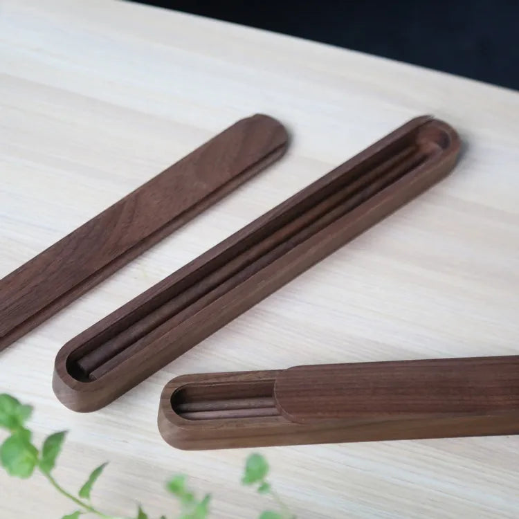 Wooden Walnut Chopsticks with Case