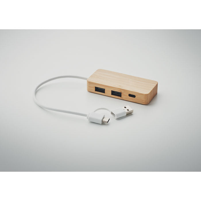 HUBBAM - Bamboo USB 3 ports hub