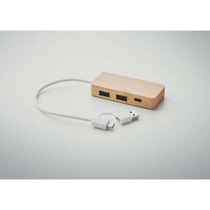 HUBBAM - Bamboo USB 3 ports hub