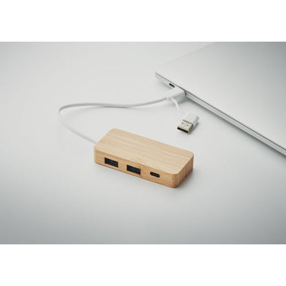 HUBBAM - Bamboo USB 3 ports hub